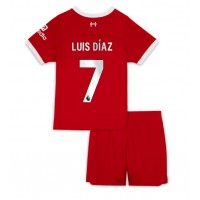 Liverpool Luis Diaz #7 Koti Peliasu Lasten 2023-24 Lyhythihainen (+ Lyhyet housut)